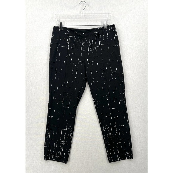 NARCISO RODRIGUEZ Pants Womens 46 Black Pattern Slim fit Tapered Legging Ankle - Picture 3 of 16